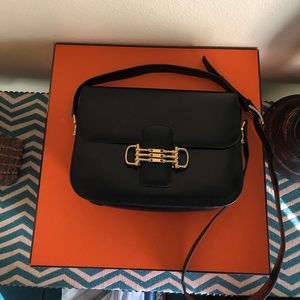 Celine vintage medium Lambskin leather box bag
